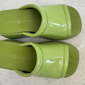 Cute green platform sandals